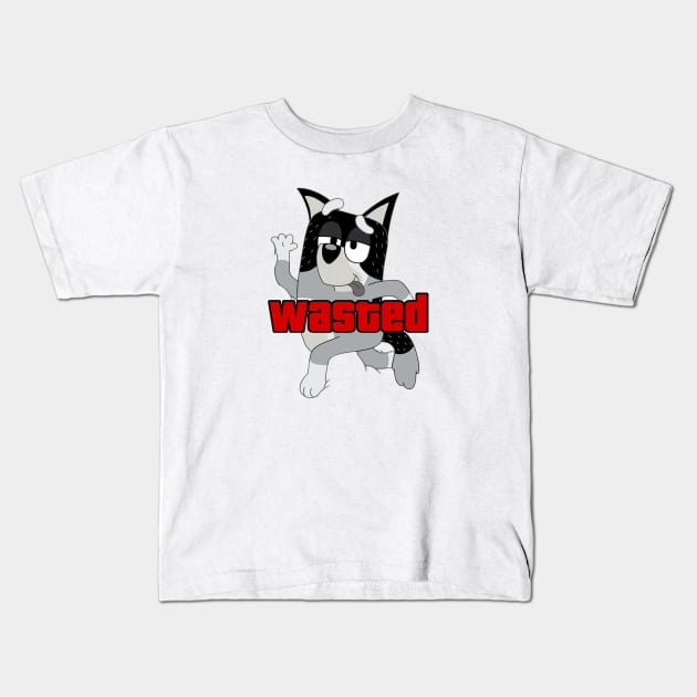 Bluey Wasted Kids T-Shirt by Grade Design